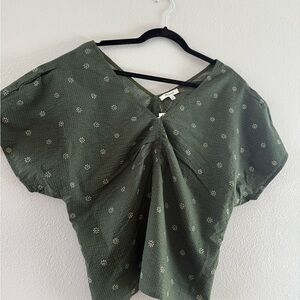 BNWT Madewell Green Floral Women's Midi Top